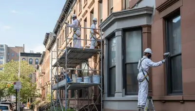 Painter applying interior paint in Staten Island, NY home by Painting Staten Island