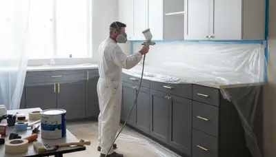 Staten Island, NY cabinet painting service by Staten Island Paint Pros for kitchens and bathrooms
