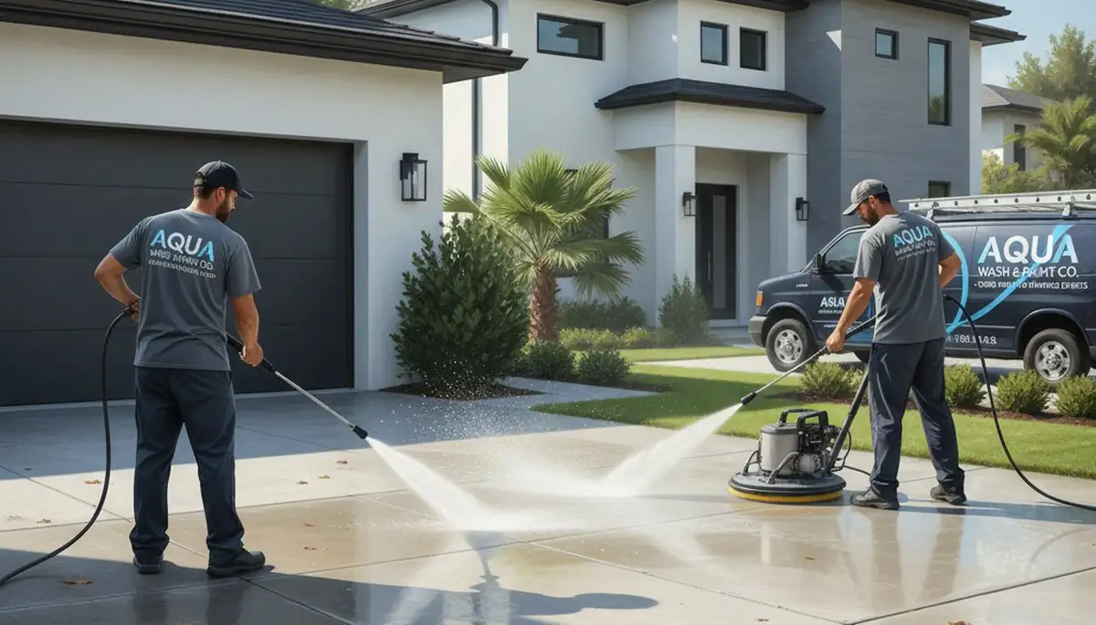 Concrete pressure cleaning service in Staten Island, NY for driveways, patios, and walkways
