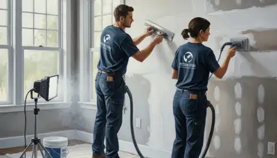 Staten Island, NY drywall repair by Paint Pros for cracks, water stains, and smooth wall restoration