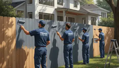 Staten Island fence painting service for wood and metal fences in NY to protect against salt air and weather