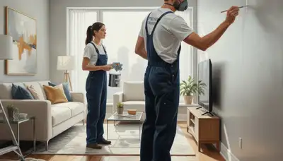 Staten Island, NY painter applying paint touch-ups for a clean, professional finish