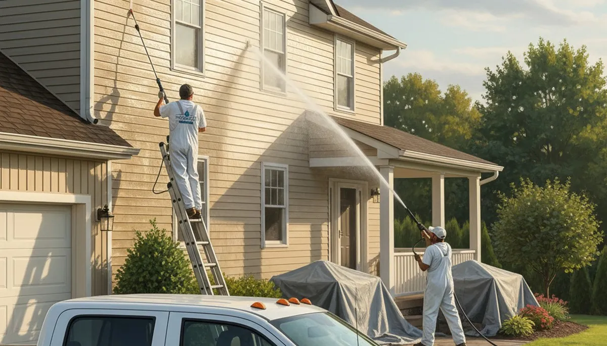 Vinyl siding pressure cleaning in Staten Island, NY for a cleaner, brighter home exterior