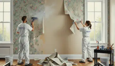 Wallpaper removal service in Staten Island, NY for old adhesive and residue cleanup