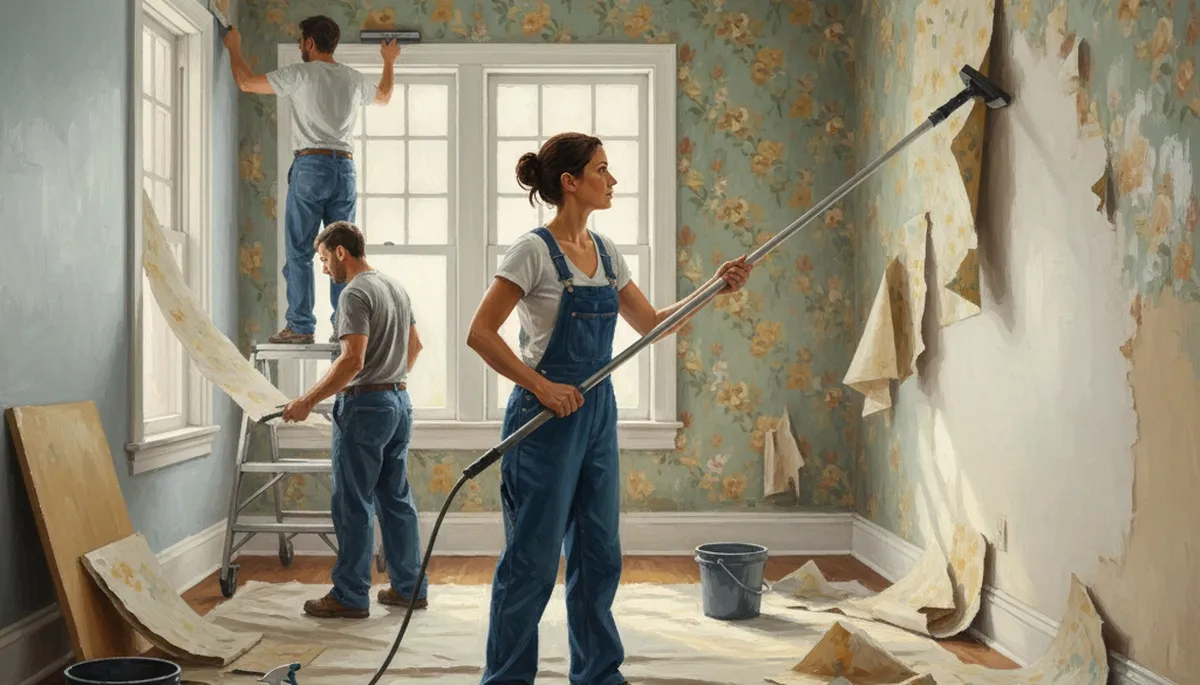 Wallpaper removal service in Staten Island, NY for old adhesive and residue cleanup
