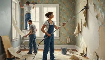 Wallpaper removal service in Staten Island, NY for old adhesive and residue cleanup